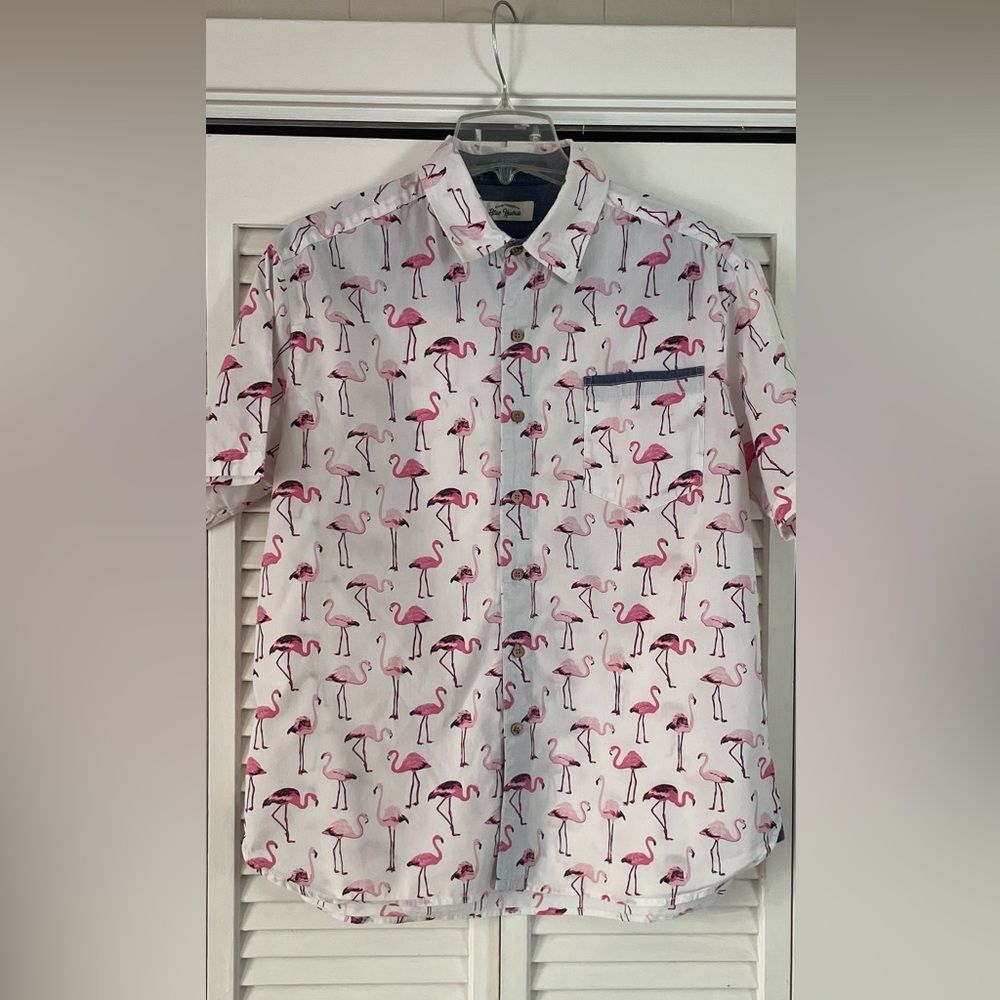 Flamingo Shirt Elvis Presley Blue Hawaii Size L